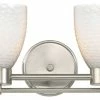 Destination Lighting Modern Bathroom Light With White Glass In Satin Nickel Finish