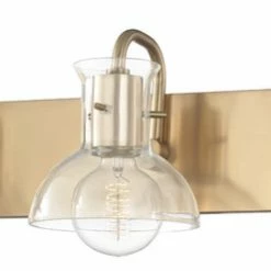 Hudson Valley Lighting Riley 3-Light Bath-Light, Clear Glass, Finish: Aged Brass