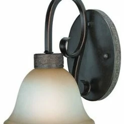 Craftmade Brookshire Manor Burnished Armor Wall Sconce With Light Umber Glass