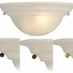 Vaxcel Babylon Brass Nickel Bronze Half Moon Wall Sconce White Glass