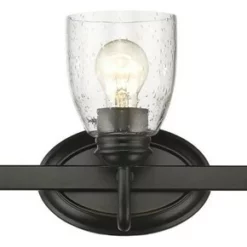 Goodman Designs 3-Light Black Bath-Light With Seeded Glass