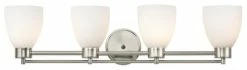 Destination Lighting Modern Bathroom Light With White Glass In Satin Nickel Finish