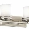 Kichler Bath 4-Light, Brushed Nickel/Satin Etched Cased Opal Glass