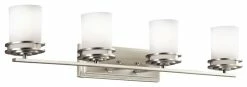 Kichler Bath 4-Light, Brushed Nickel/Satin Etched Cased Opal Glass