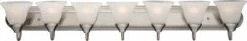Maxim Lighting International Maxim Lighting Essentials 7-Light Bath Vanity, Satin Nickel, Marble Glass