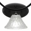 Toltec Lighting Zilo 3 Light Bath Bar Shown In Matte Black Finish With 7" Italian Bubble Glass