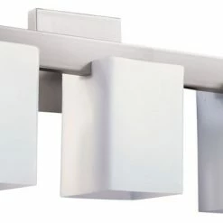 Joshua Marshal Three Light Satin Nickel Satin Opal Glass Vanity