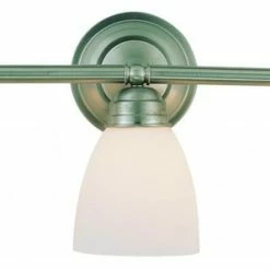 Joshua Marshal Three Light Brushed Nickel Frosted Glass Vanity