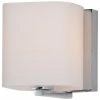 Maxim Lighting International Wrap 1-Light Bath Vanity, Polished Chrome With Satin White Glass/Shade