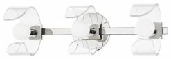 Hudson Valley Lighting Ora 3-Light Bath Bracket, Polished Nickel, Clear Acrylic, Opal Glass