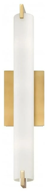 Minka Aire Tube 3 Light Wall Sconce In Honey Gold With Etched Opal Glass
