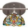 Toltec Lighting Capri 3 Light Bath Bar, Brushed Nickel Finish, 7" Kaleidoscope Art Glass