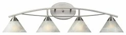 Elk Home Elysburg 4-Light Vanity, Satin Nickel And White Glass