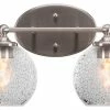 Toltec Lighting Capri 2 Light Bath Bar, Brushed Nickel Finish, 5.75" Smoke Bubble Glass