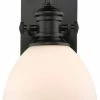 Goodman Designs 1-Light Black Bath-Light With Opal Glass