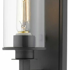 Z-LIte Savannah 1 Light Wall Sconce, Bronze With Clear Glass
