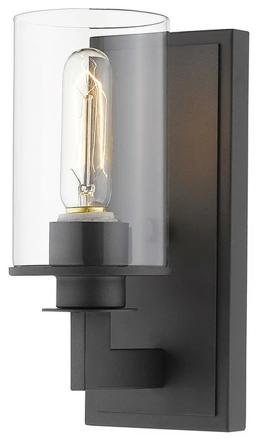 Z-LIte Savannah 1 Light Wall Sconce, Bronze With Clear Glass 1 Z-LIte Savannah 1 Light Wall Sconce, Bronze With Clear Glass