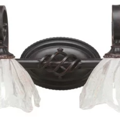 Toltec Lighting Elegante 2 Light Bath Bar In Dark Granite, 7" Italian Ice Glass, 7" Italian Ice