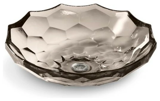 Kohler Briolette Vessel Faceted Glass Bathroom Sink, Translucent Doe 1 Kohler Briolette Vessel Faceted Glass Bathroom Sink, Translucent Doe