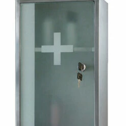 Ketcham Medicine Cabinets/Fred Silver & Company Lockable Series Medicine Cabinet, 9.75"x15.75", Frosted Safety Glass