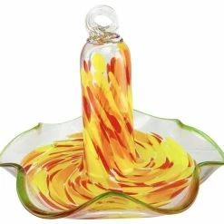 RCS Gifts Bird Feeder Glass Red/Yellow