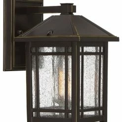 Quoizel Cedar Point 9.75" One Light Outdoor Hanging L Palladian Bronze Clear Seedy Glass