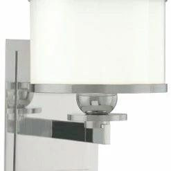 Hudson Valley Lighting Basking Ridge 1-Light Bath And Vanity With Glass Shade, Satin Nickel