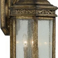Quoizel Dark Silver And Clear Seedy Glass Exterior Wall-Light