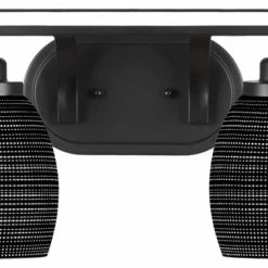 Toltec Lighting Odyssey 2 Light Bath Bar In Matte Black Finish With 5" Black Matrix Glass