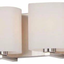 Maxim Lighting International Wrap 2-Light Bath Vanity, Satin Nickel With Satin White Glass/Shade