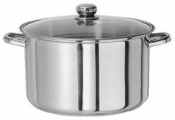 American Trading House, Inc. Gourmet Chef 10 Quart Stainless Steel Stock Pot With Glass Lid