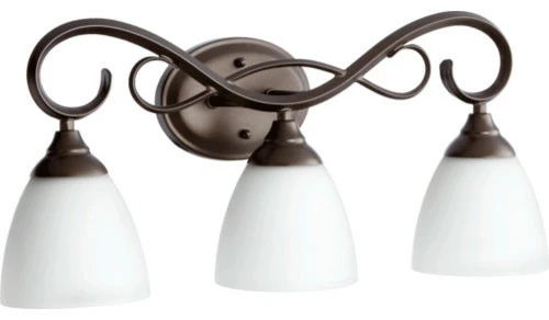 Joshua Marshal Three Light Oiled Bronze Satin Opal Glass Vanity 1 Joshua Marshal Three Light Oiled Bronze Satin Opal Glass Vanity