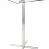 Lumisource Fuji Contemporary Square Bar Table Stainless Steel / Clear Glass Top