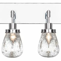 Toltec Lighting Meridian 4 Light Bath Bar, Chrome Finish, 5" Clear Bubble Glass