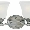 Elk Home Harmony 2-Light Wall Lamp, Satin Pewter With White Marbled Glass