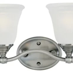 Elk Home Harmony 2-Light Wall Lamp, Satin Pewter With White Marbled Glass
