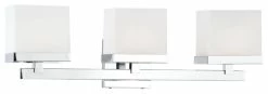 Kuzco Lighting LLC Cardiff 3-Lamp Vanity, White Opal Square Glass, Chrome, 23.375"Wx7.375"Hx5.375"E
