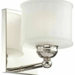 Minka Aire 1-Light Bath, Polished Nickel With Etched Glass