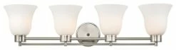 Destination Lighting Modern Bathroom Light With White Glass In Satin Nickel Finish