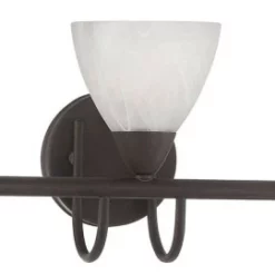 Elk Home Tia 3-Light Wall Lamp, Painted Bronze With Etched Swirl Glass