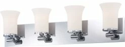 Elk Home Flare 4 Light Vanity, Chrome And White Opal Glass