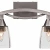 Toltec Lighting Bow 2-Light Bath Bar, Brushed Nickel Finish, 4.5" Clear Bubble Glass