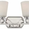 Satco Products Nuvo Connie 2-Light Vanity Fixture With White Glass, Polished Nickel, 60-5492