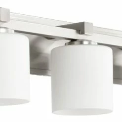 Joshua Marshal Three Light Satin Nickel Satin Opal Glass Vanity