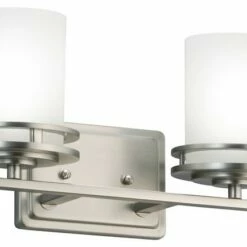 Kichler Bath 2-Light, Brushed Nickel/Satin Etched Cased Opal Glass