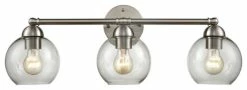 Bailey Street Home Mid Century Modern 3 Light Bathroom Vanity Exposed Bulbs In Glass Globes On
