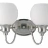 Maxim Lighting International Ballord 4-Light Bath Vanity, Satin Nickel With Satin White Glass/Shade