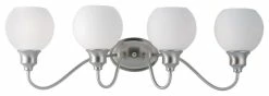 Maxim Lighting International Ballord 4-Light Bath Vanity, Satin Nickel With Satin White Glass/Shade