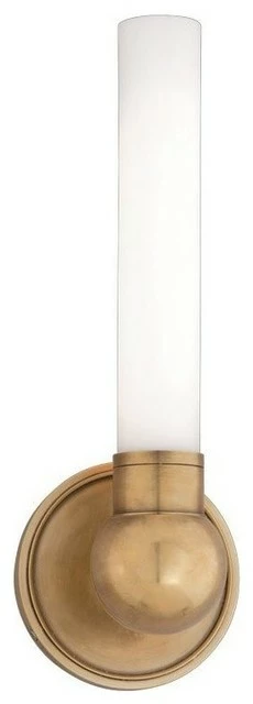 Hudson Valley Lighting Cornwall, One Light Bath And Vanity, Aged Brass Finish, Opal Matte Glass Shade